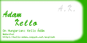 adam kello business card